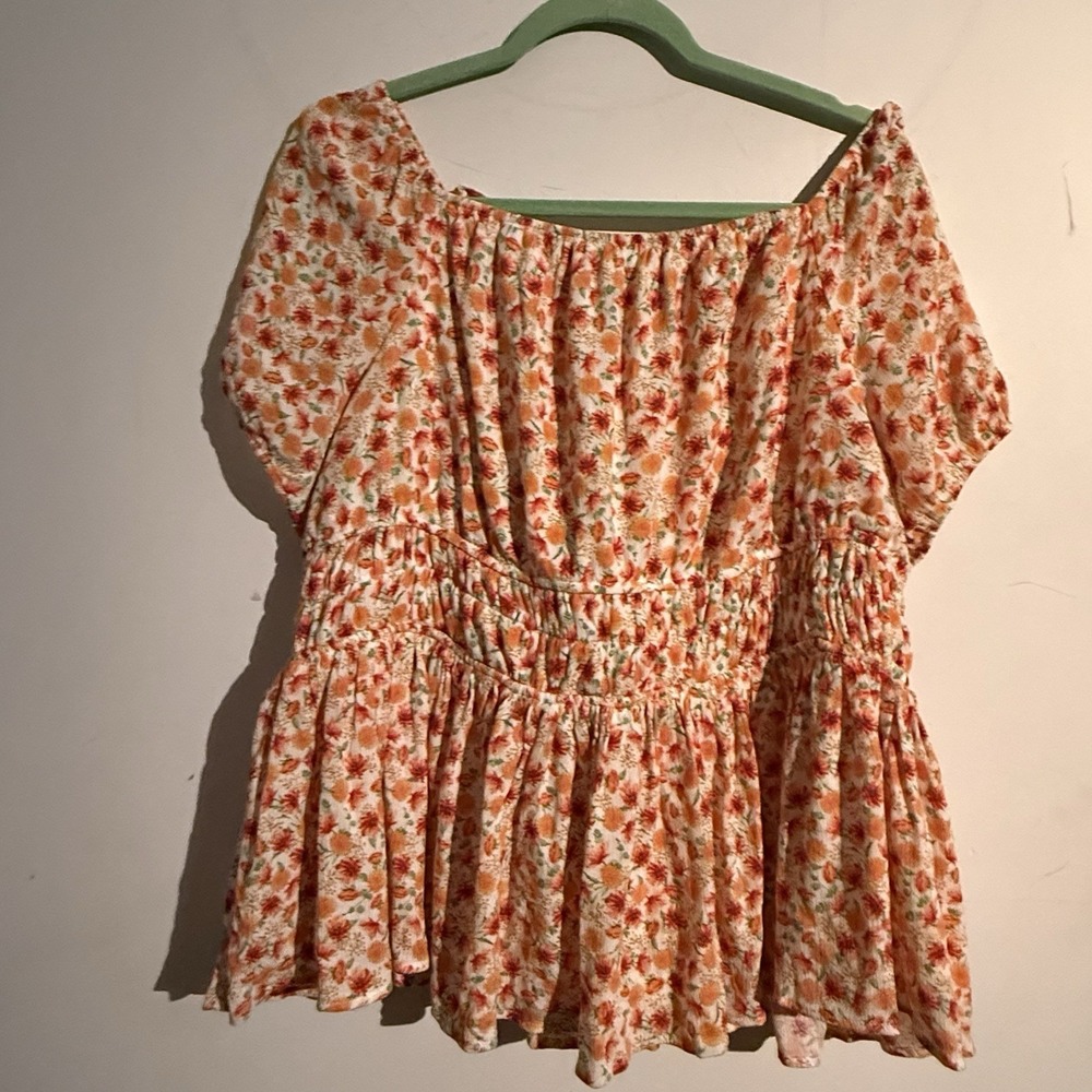 Torrid Size 2 Top Plus Size Washable Crinkle Gauze Cris‎ Cross Back Top Boho